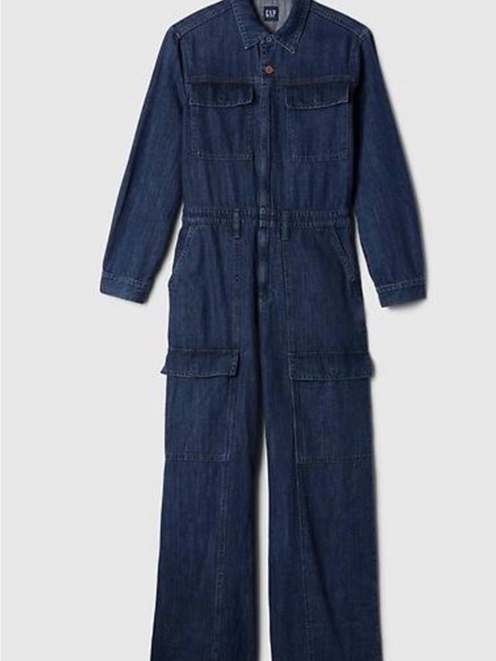 GAP Navy Denim Long-Sleeve Kids One-Piece Jumpsuit NWT size 2